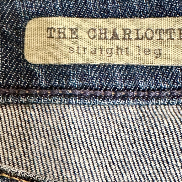AG EUC Straight Leg Charlotte Adrianno Goldschmied Jeans Blue wash denim SZ 28R - Picture 6 of 13